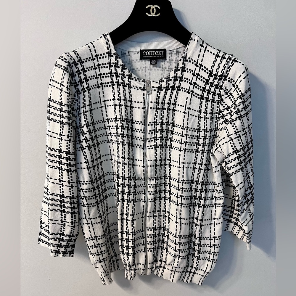 CONTEXT Exclusively at LORD TAYLOR ZIP UP SWEATER CARDIGAN